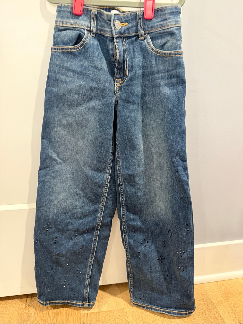 abercrombie kids Medium Blue Flare Jeans with Stud Accent